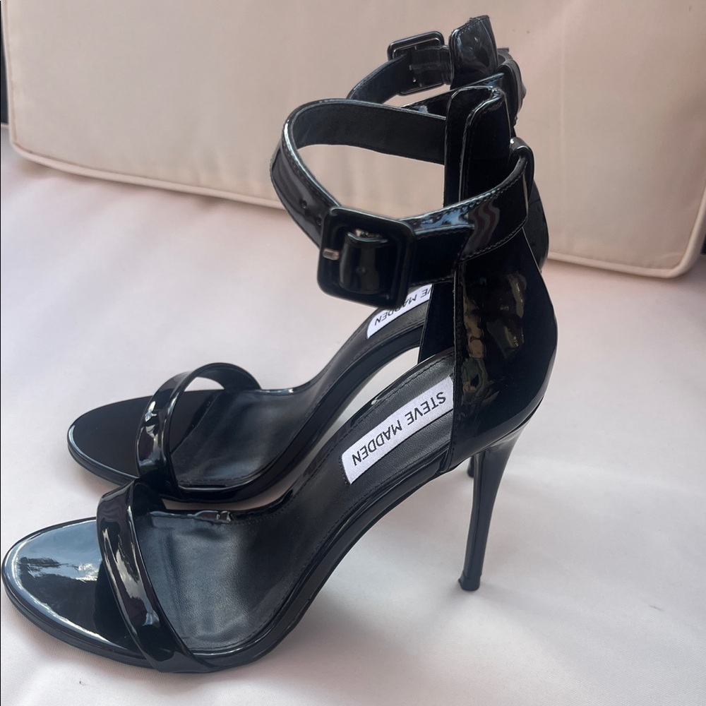 Steve Madden Black Ankle Strap Heels
